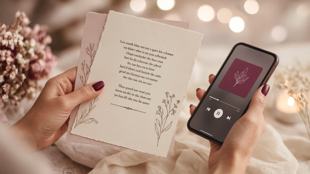 A printed lyric keepsake